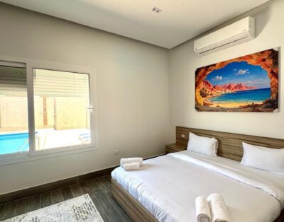 Maya Suite (Master Bedroom 102) – Ground Floor Pool View